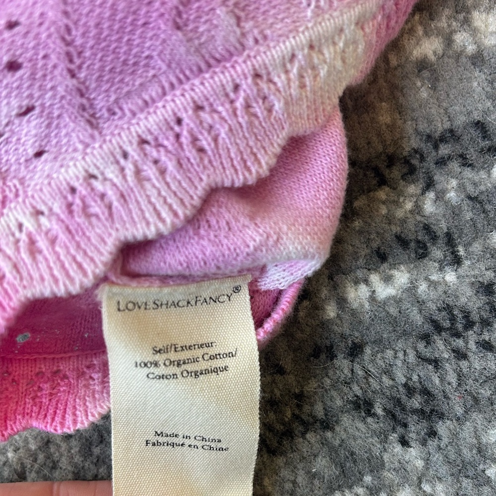 LOVE SHACK FANCY Aldridge Tie-Dye Pointelle Cardigan - Picture 3 of 10